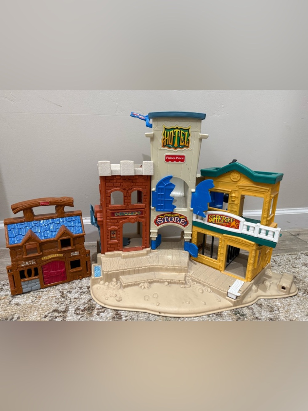 Fisher-Price Western bundle Playset with Blue, Red, Tan, Yellow, Green Accents